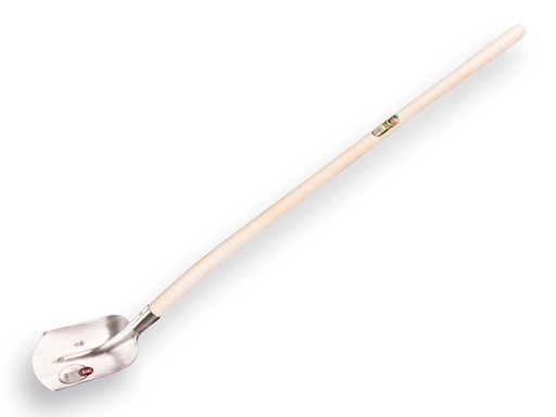 [705246] ABC Holländer Sandschaufel ½ O gehärtet POLIERT mit ATLAS Langstiel 130 cm, 
