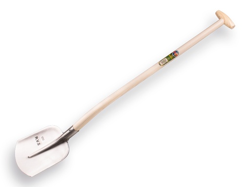 [710030] Pelle ATLAS DIAMANT acier inoxydable 1/4 000, avec ATLAS manche de pelle à col de cygne 100 cm fortement courbé