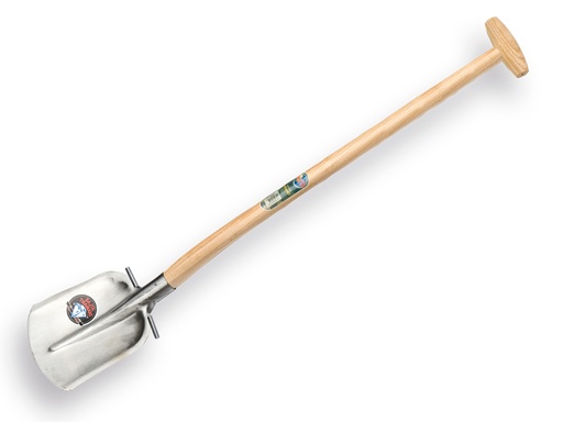 [735411] Digging shovel ATLAS DIAMANT 1/4 000 hardened, polished, ROUND TREADS, with ATLAS shovel handle 100 cm bent