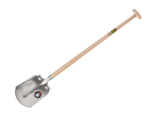 [735412] ATLAS DIAMANT Flachrandschaufel ¼ OOO extra gehärtet, POLIERT mit rundem TRITT mit ATLAS T-Stiel 110 cm, 