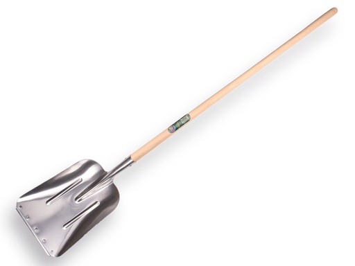 [790140] Grain shovel ATLAS Swedish model, aluminium with wear strip, 33 x 43 cm, with ATLAS handle 130 cm
