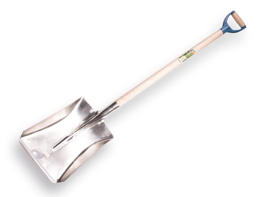 [797000] Ballast shovel OFFNER aluminium with wear strip, 27 x 35 cm, ATLAS plastic D-handle 95 cm bent