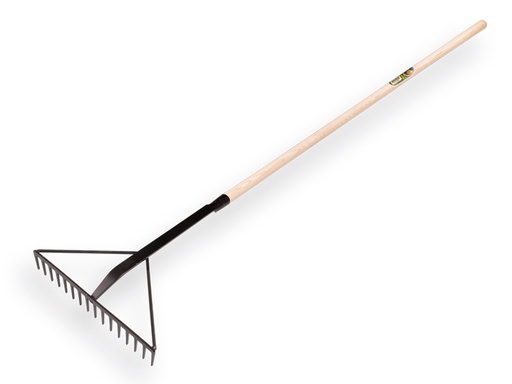 [818217] Asphalt rake ATLAS reinforced black, 16 tines with socket 60 cm and ash wood handle 130 cm
