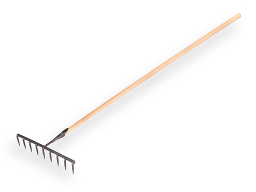 [819110] Seed rake DE WIT forged with 9 round tines and ATLAS handle 160 x 3.2 cm