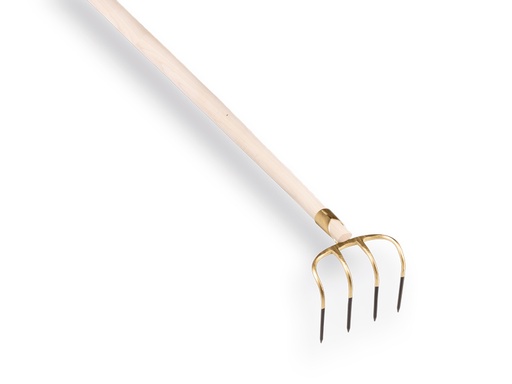 [844418] Manure fork OFFNER 4 tines, long tines 21 cm, with socket and straight ATLAS handle 250 cm