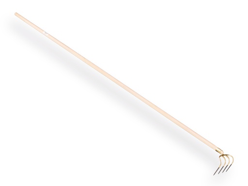 [844420] Mesthaak OFFNER 4 tands, lange tanden 21 cm, met dul en rechte ATLAS steel 300 cm