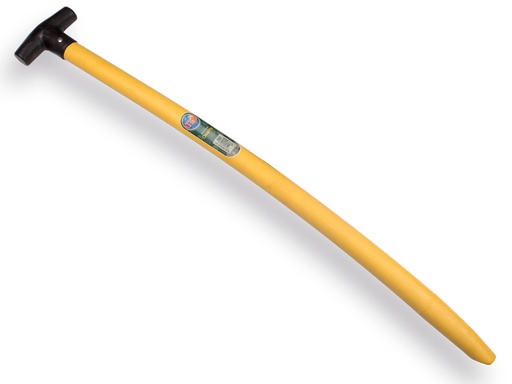 [988810] Schopsteel ATLAS kunststof 95 cm gebogen geel, met T-greep