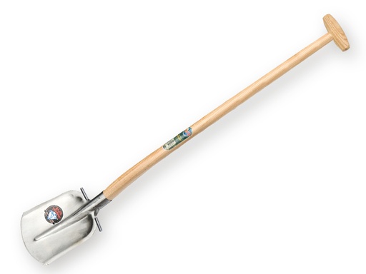 [735414] Digging shovel ATLAS DIAMOND 1/4 000 hardened, polished, ROUND TREADS, with ATLAS shovel handle 120 cm bent