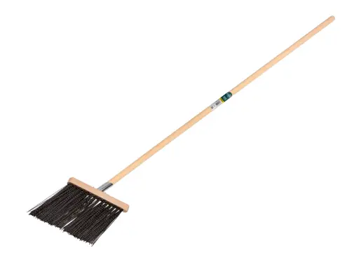 [1492406] Gootbezem SOLIDE PVC gegolfd zwart, met stokhouder en ATLAS steel 140 x 2,8 cm